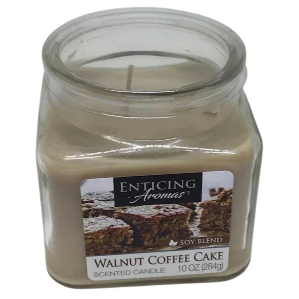 Walnut Coffee Cake Scented Candle Enticing Aromas Scented 10 oz Medium Jar NEW